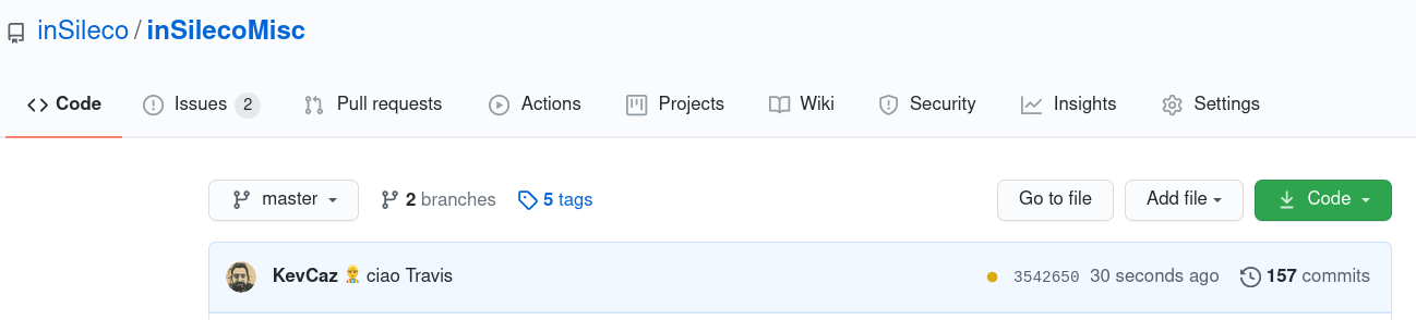 Screenshot of `inSileco`'s home page (commit [`500d5ef`](https://github.com/inSileco/inSilecoMisc/commit/500d5ef332a407e48037ce422a9a14e7c4634fe7)).